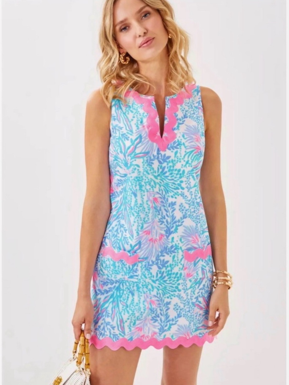 Lilly Pulitzer Pink and Blue Floral Mini Dress